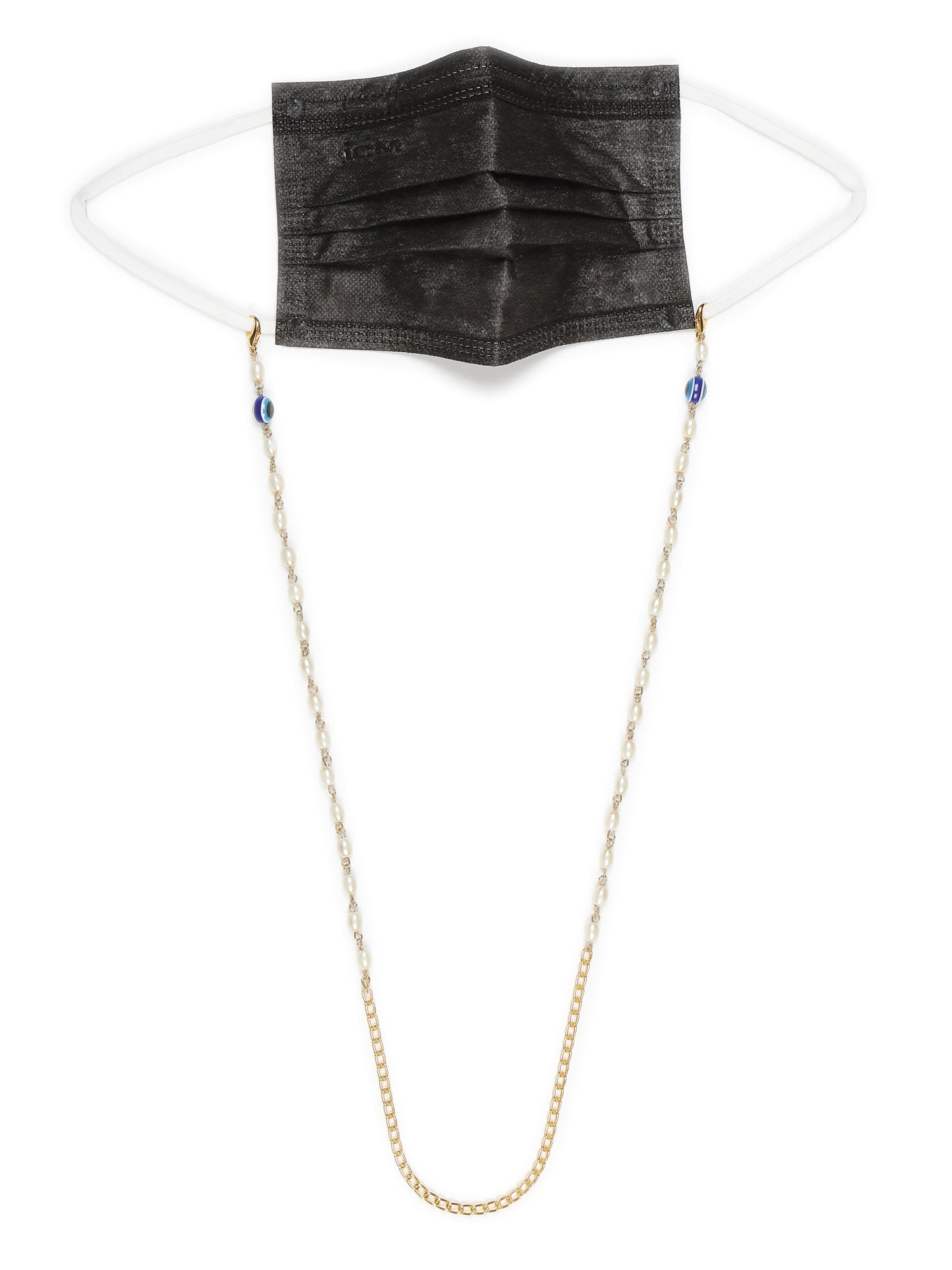 Gold-Toned Embellished Mask Chain - Ruby Raang - Distacart