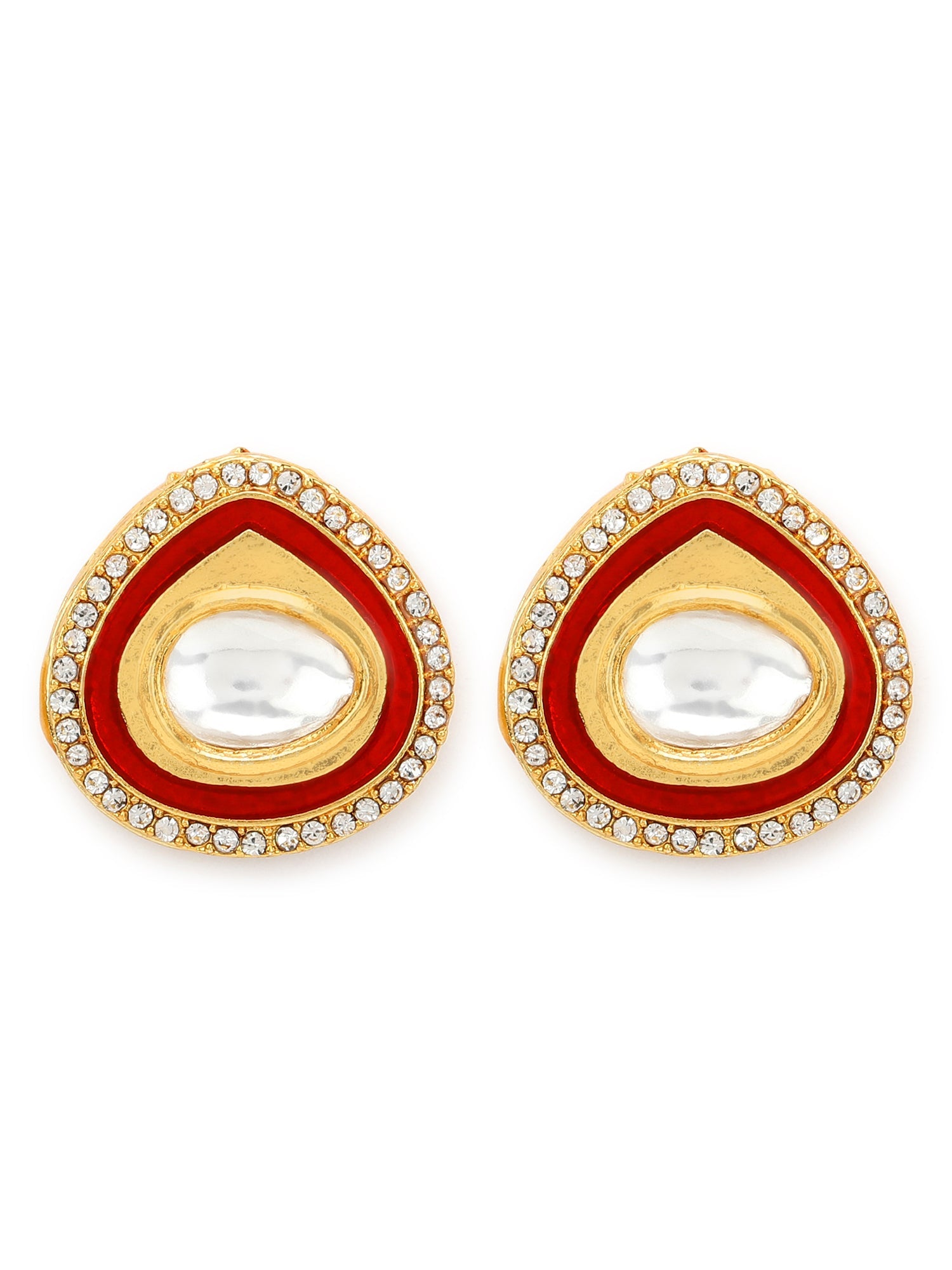 Red Circular Hoop Earrings - Ruby Raang - Distacart