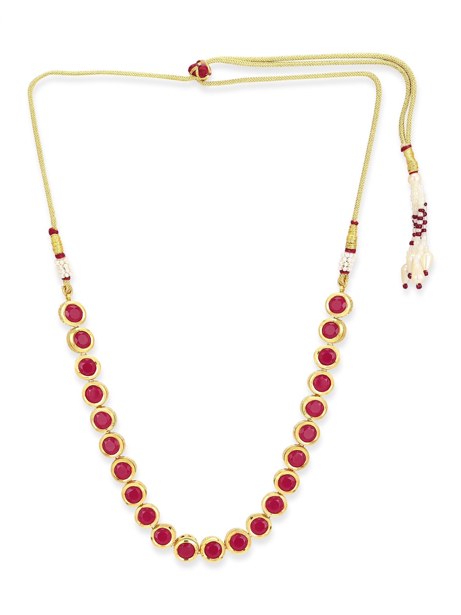 Pink Brass Gold-Plated Necklace - Ruby Raang - Distacart