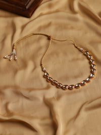 Thumbnail for Women's Gold-Plated Kundan Studded Necklace - Ruby Raang - Distacart