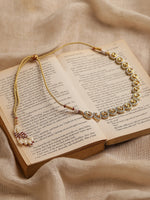 Thumbnail for Women's Gold-Plated Kundan Studded Necklace - Ruby Raang - Distacart