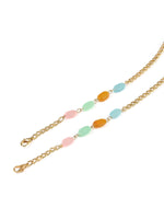 Thumbnail for Gold Plated Multicolored Beaded Mask Chain - Ruby Raang - Distacart