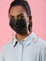 Thumbnail for Gold Plated Multicolored Beaded Mask Chain - Ruby Raang - Distacart