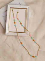 Thumbnail for Gold Plated Multicolored Beaded Mask Chain - Ruby Raang - Distacart