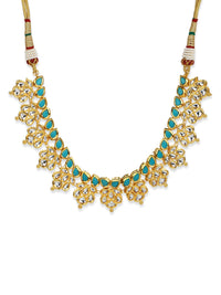Thumbnail for Gold-Toned Blue Brass Gold-Plated Necklace - Ruby Raang - Distacart