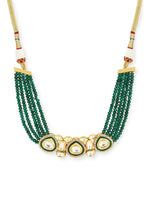 Thumbnail for Gold-Plated Green Layered Necklace - Ruby Raang - Distacart