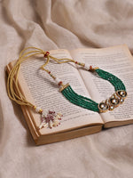 Thumbnail for Gold-Plated Green Layered Necklace - Ruby Raang - Distacart