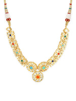Thumbnail for Gold-Plated White Studded Necklace - Ruby Raang - Distacart