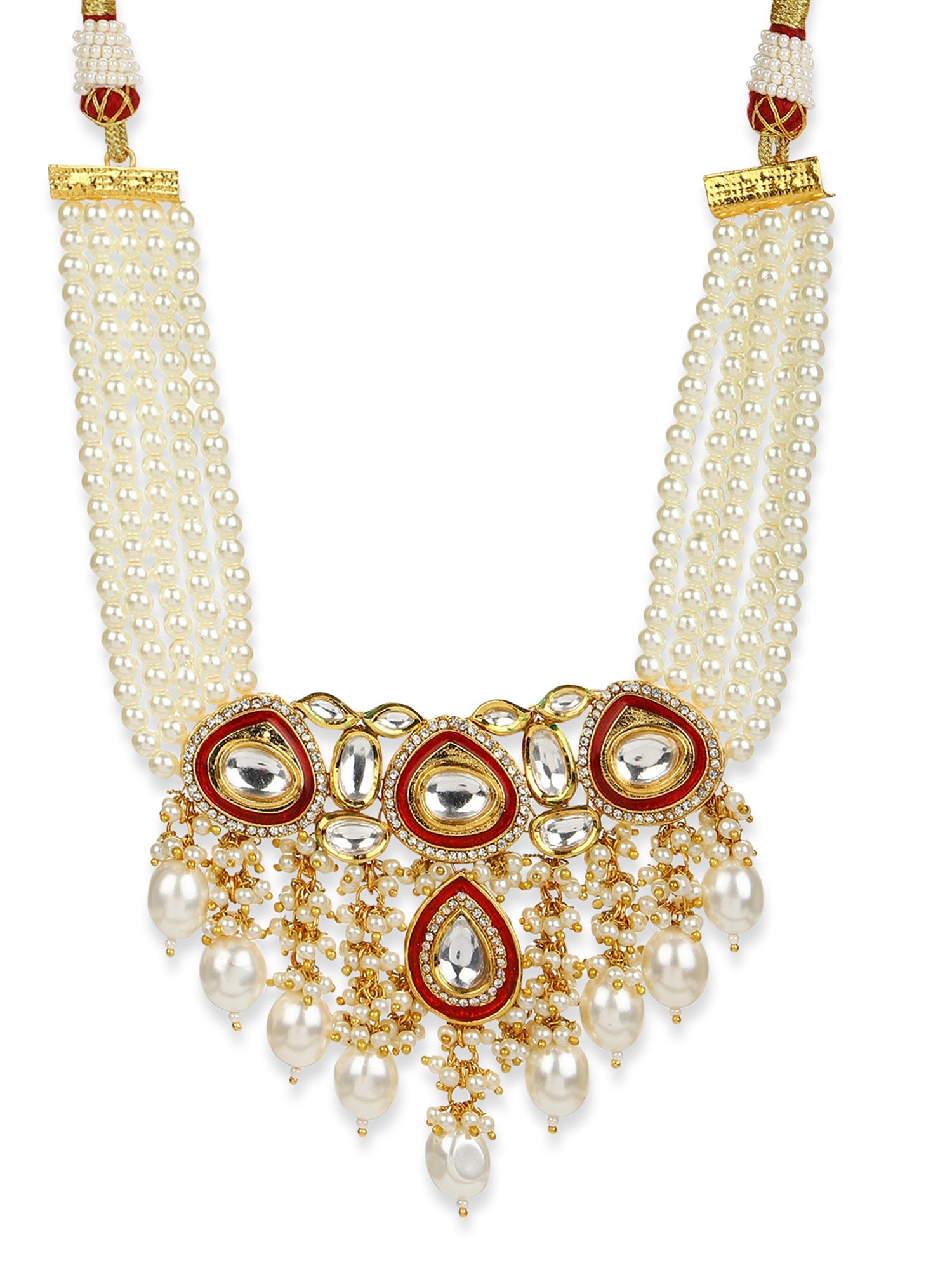 White Brass Gold-Plated Necklace - Ruby Raang - Distacart