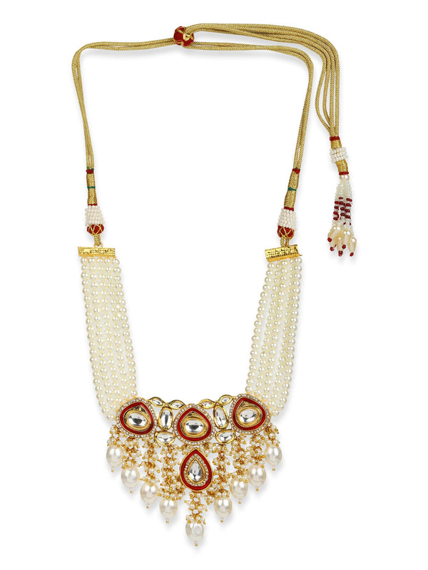 White Brass Gold-Plated Necklace - Ruby Raang - Distacart