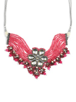 Thumbnail for Pink Brass Silver-Plated Necklace - Ruby Raang - Distacart