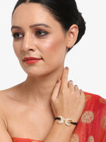 Thumbnail for Black Gold-Toned Kundan Bracelet Mangalsutra - Ruby Raang - Distacart