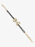 Thumbnail for Black Gold-Toned Kundan Bracelet Mangalsutra - Ruby Raang - Distacart
