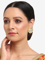 Thumbnail for Gold-Toned Contemporary Studs Earrings - Ruby Raang - Distacart