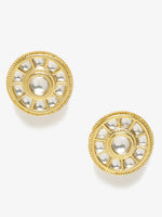 Thumbnail for Gold-Toned Contemporary Studs Earrings - Ruby Raang - Distacart