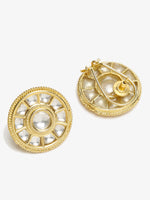 Thumbnail for Gold-Toned Contemporary Studs Earrings - Ruby Raang - Distacart