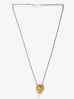 Thumbnail for Gold-Plated Black Beaded White Kundan Studded Mangalsutra - Ruby Raang - Distacart