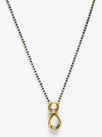 Thumbnail for Black Gold-Toned Beads Kundan Studded Mangalsutra - Ruby Raang - Distacart