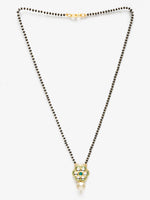 Thumbnail for Women's Black Gold Plated Kundan Mangalsutra - Ruby Raang - Distacart