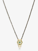 Thumbnail for Women's Black Gold Plated Kundan Mangalsutra - Ruby Raang - Distacart