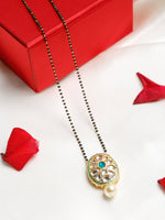 Thumbnail for Black Gold-Plated Kundan Mangalsutra - Ruby Raang - Distacart