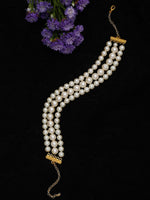 Thumbnail for Gold-Toned White Gold-Plated Handcrafted Necklace - Ruby Raang - Distacart