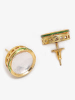 Thumbnail for Gold-Plated White Kundan Stone Studded Handcrafted Jewellery Set - Ruby Raang - Distacart