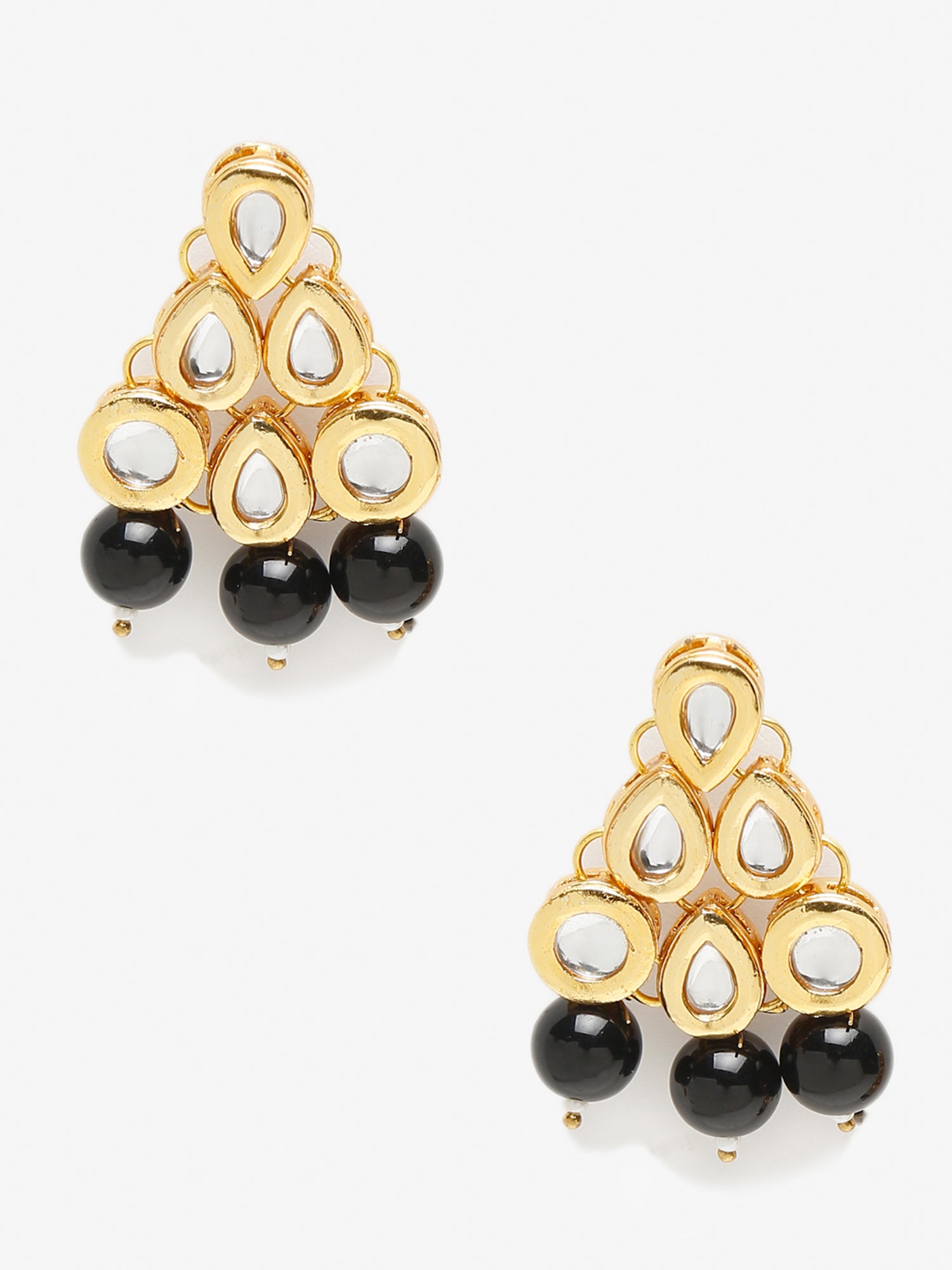 Black Contemporary Drop Earrings - Ruby Raang - Distacart