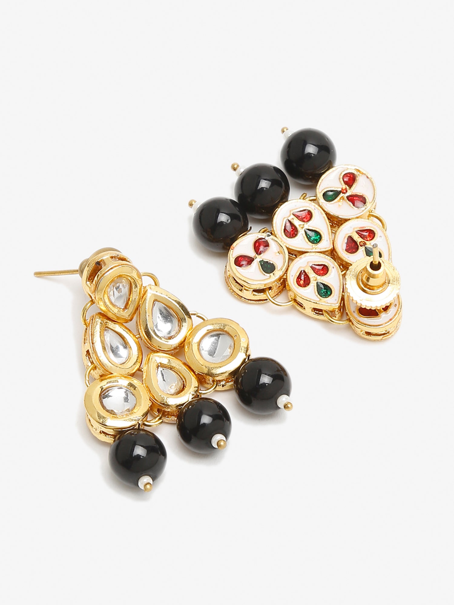 Black Contemporary Drop Earrings - Ruby Raang - Distacart