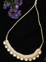 Thumbnail for Gold-Toned White Gold-Plated Handcrafted Necklace - Ruby Raang - Distacart