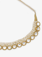 Thumbnail for Gold-Toned White Gold-Plated Handcrafted Necklace - Ruby Raang - Distacart