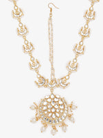 Thumbnail for Gold-Plated White Kundan Matha Patti - Ruby Raang - Distacart