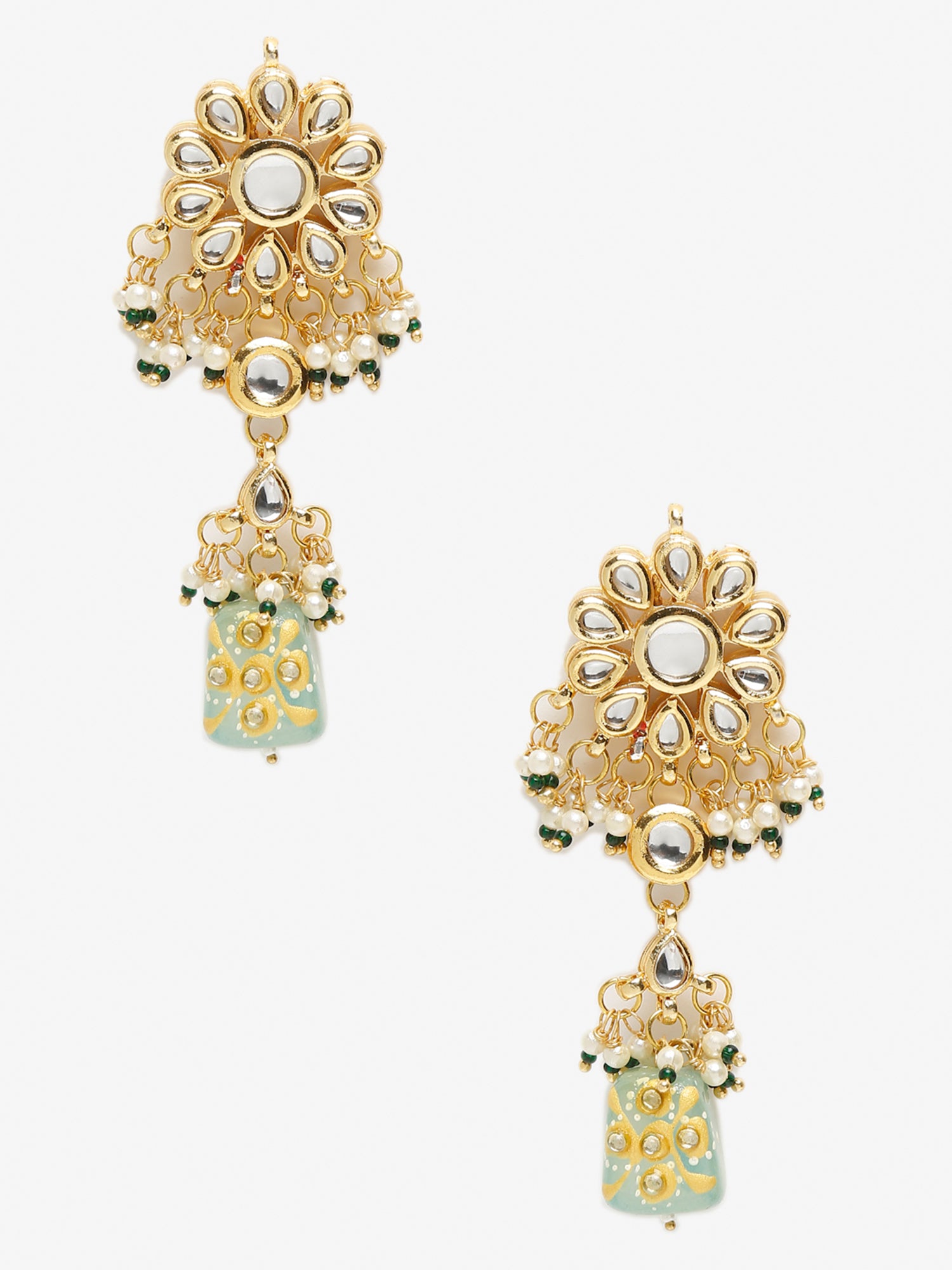 Gold-Toned Contemporary Drop Earrings - Ruby Raang - Distacart