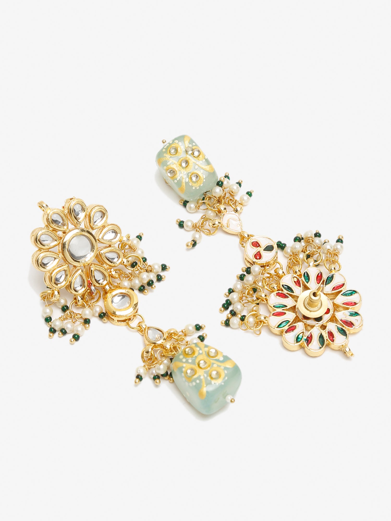 Gold-Toned Contemporary Drop Earrings - Ruby Raang - Distacart