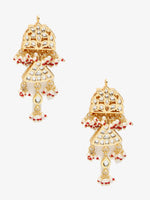 Thumbnail for Gold-Toned Contemporary Chandbalis Earrings - Ruby Raang - Distacart
