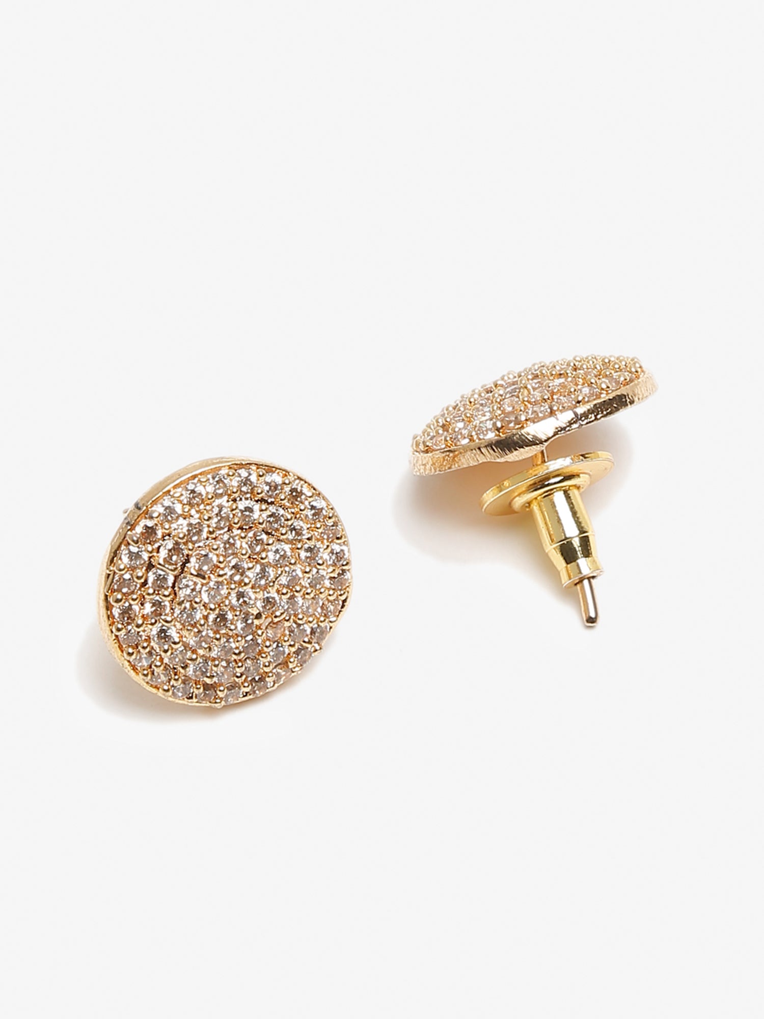 Rose Gold Contemporary Studs Earrings - Ruby Raang - Distacart