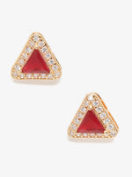 Thumbnail for Maroon Contemporary Studs Earrings - Ruby Raang - Distacart