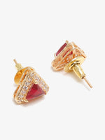 Thumbnail for Maroon Contemporary Studs Earrings - Ruby Raang - Distacart