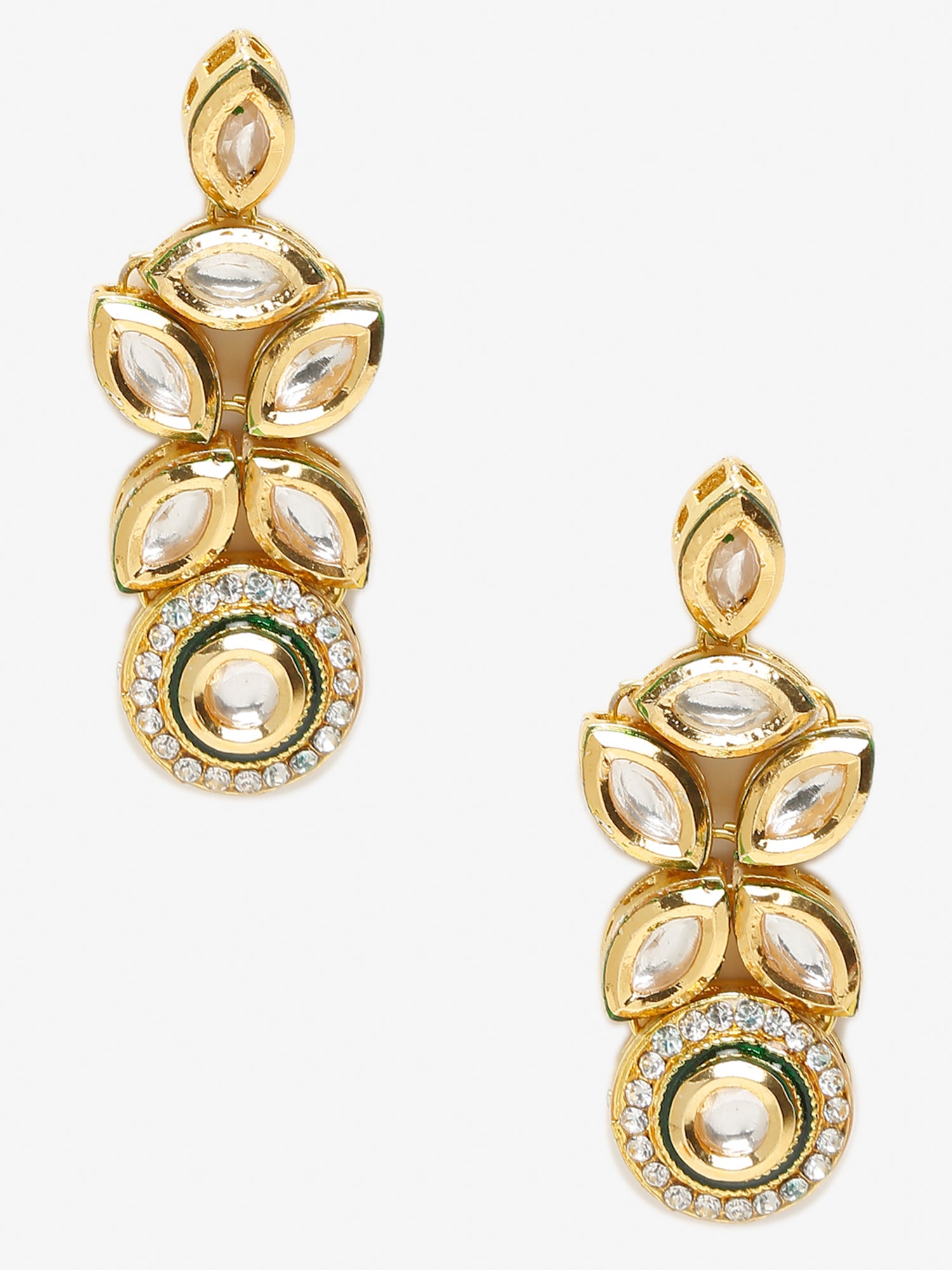 Gold-Toned Contemporary Drop Earrings - Ruby Raang - Distacart