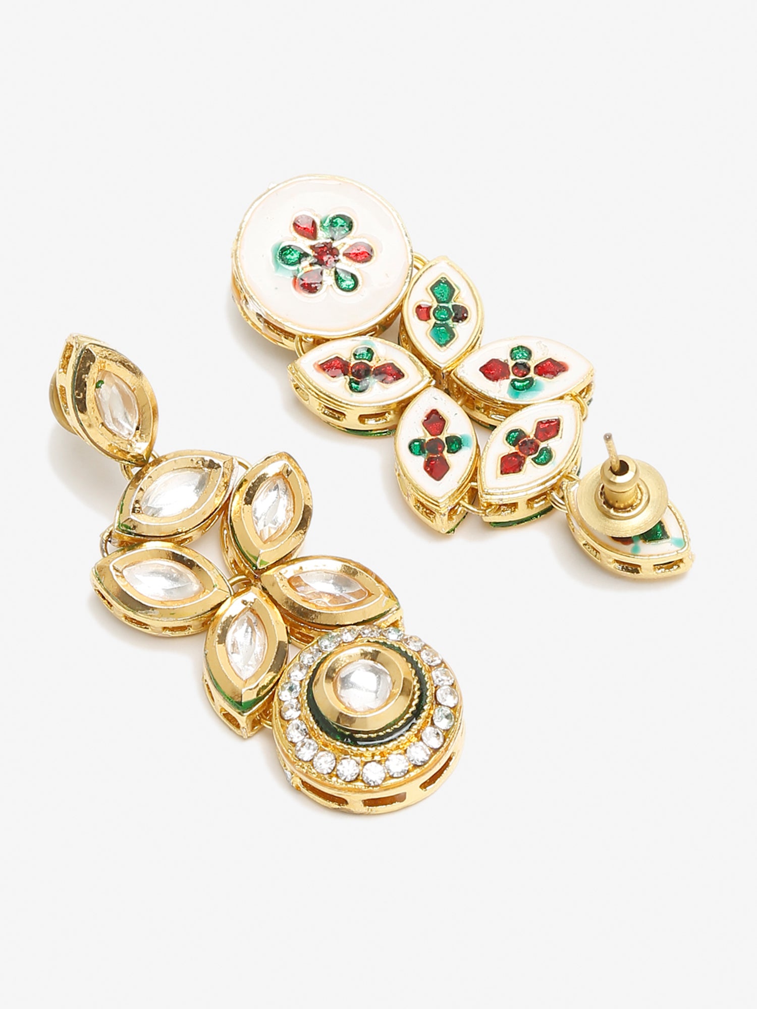 Gold-Toned Contemporary Drop Earrings - Ruby Raang - Distacart