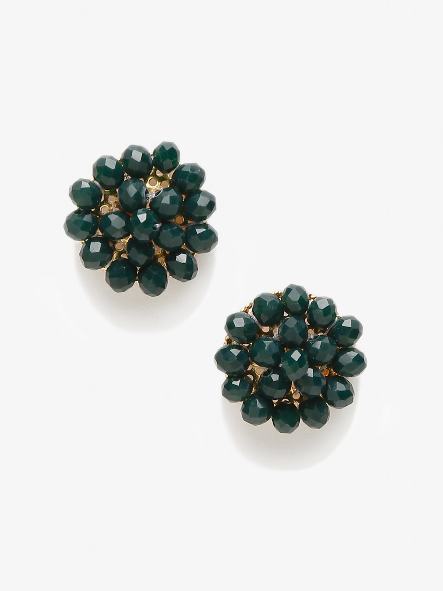Green Contemporary Studs Earrings - Ruby Raang - Distacart