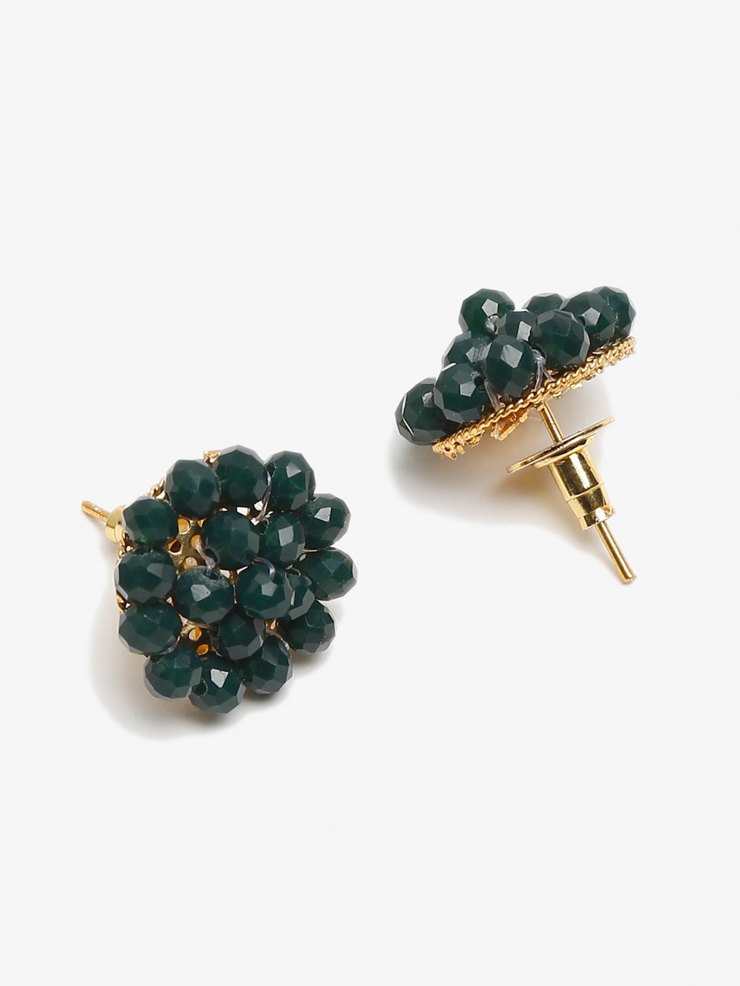 Green Contemporary Studs Earrings - Ruby Raang - Distacart