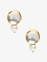 Thumbnail for Gold-Toned Contemporary Studs Earrings - Ruby Raang - Distacart