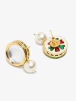 Thumbnail for Gold-Toned Contemporary Studs Earrings - Ruby Raang - Distacart