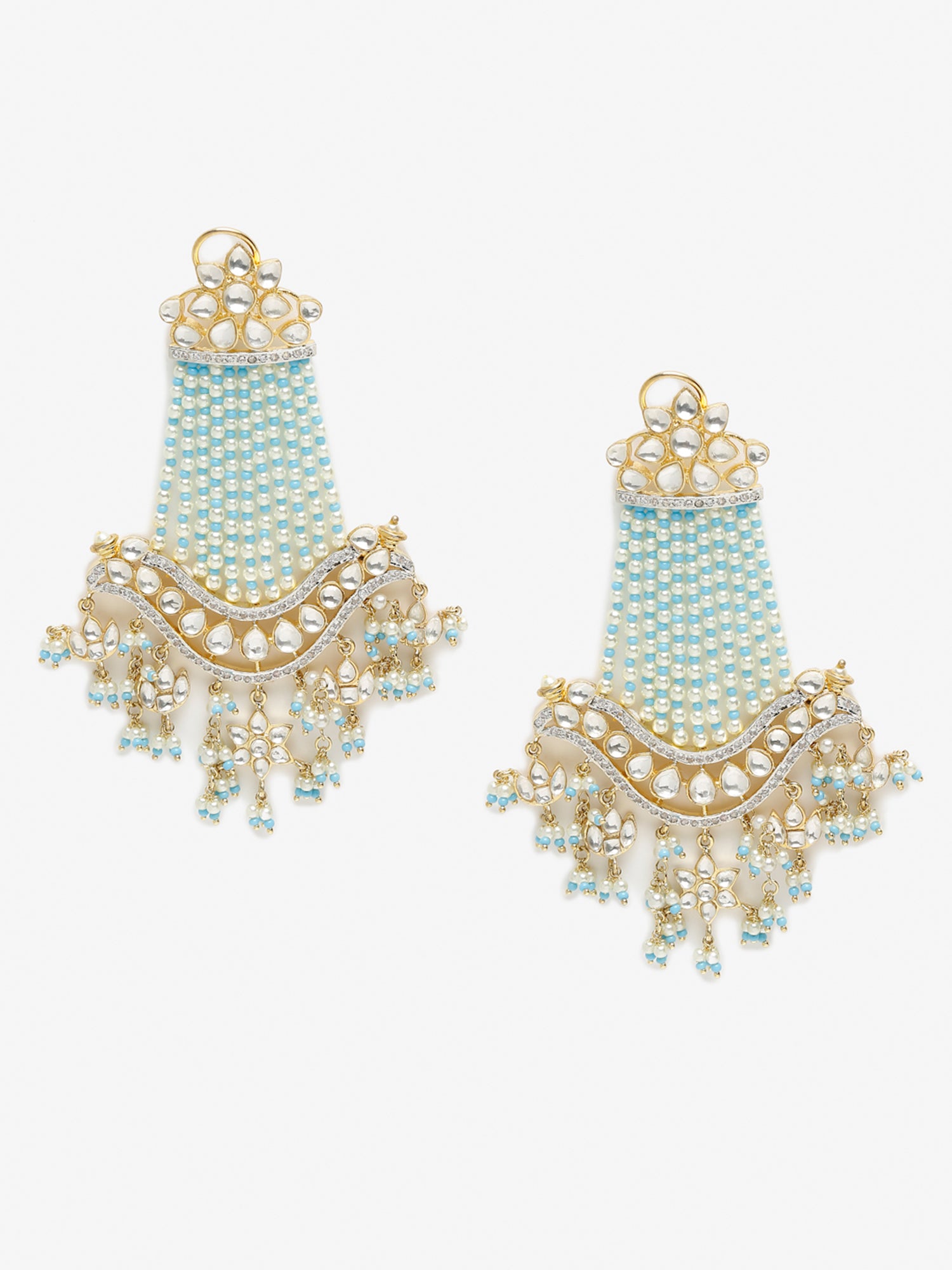 Blue Contemporary Drop Earrings - Ruby Raang - Distacart