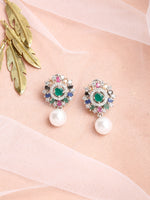 Thumbnail for Multicoloured Floral Drop Earrings - Ruby Raang - Distacart