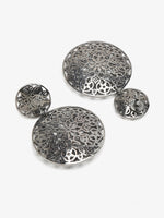 Thumbnail for Silver-Toned Circular Drop Earrings - Ruby Raang - Distacart