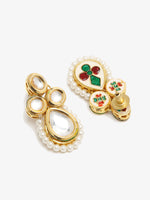 Thumbnail for Gold-Toned White Teardrop Shaped Drop Earrings - Ruby Raang - Distacart