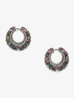 Thumbnail for Multicoloured Contemporary Hoop Earrings - Ruby Raang - Distacart