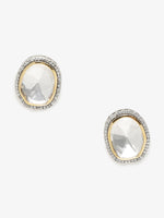 Thumbnail for Silver-Toned Contemporary Studs Earrings - Ruby Raang - Distacart